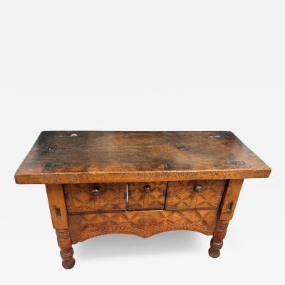 Antique 18c British Colonial Rustic Side Table