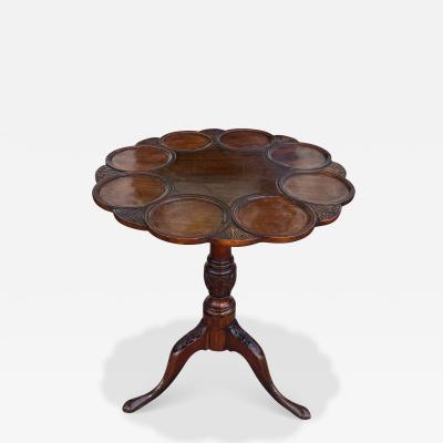 Antique 18c George III Style Carved Mahogany Tilt Top Supper Table