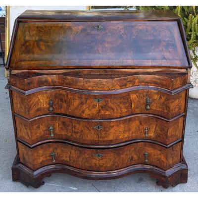 Antique 18th C Burl Walnut Dutch Secretary Desk