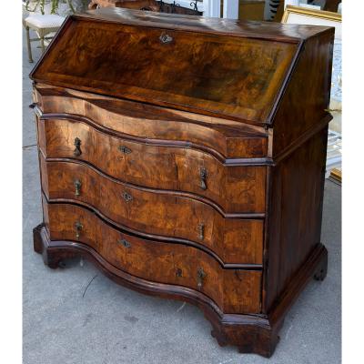 Antique 18th C Burl Walnut Dutch Secretary Desk