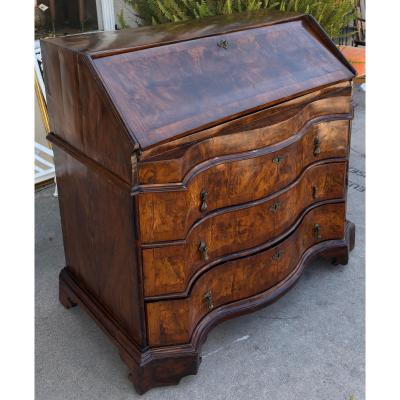 Antique 18th C Burl Walnut Dutch Secretary Desk