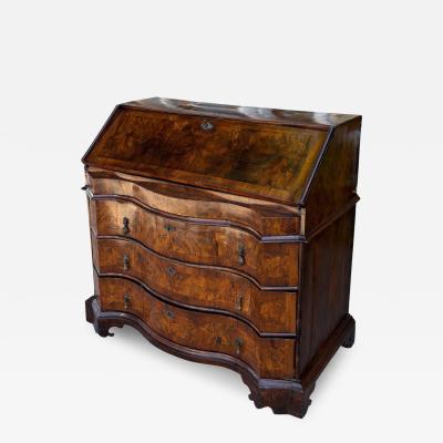 Antique 18th C Burl Walnut Dutch Secretary Desk