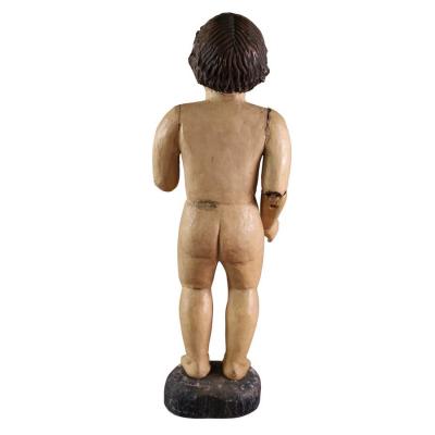 Antique 18th C Carved Spanish Colonial Jointed Santos Figure