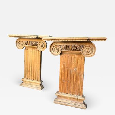 Antique 18th C Corinthian Column Now Console Tables a Pair