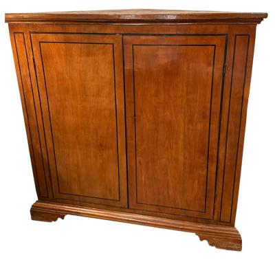 Antique 18th C Directoire Style Mahogany Corner Cabinet
