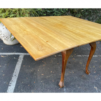 Antique 18th C English Bleached Mahogany Drop Leaf Dining Table