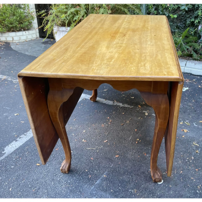 Antique 18th C English Bleached Mahogany Drop Leaf Dining Table