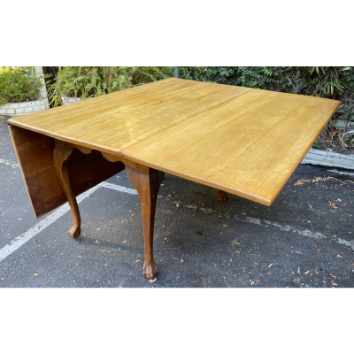 Antique 18th C English Bleached Mahogany Drop Leaf Dining Table