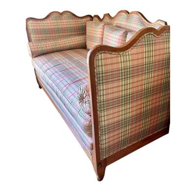 Antique 18th C French Country Fruitwood Daybed Sofa