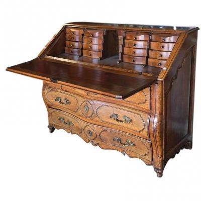 Antique 18th C French Country Fruitwood Secretary Desk