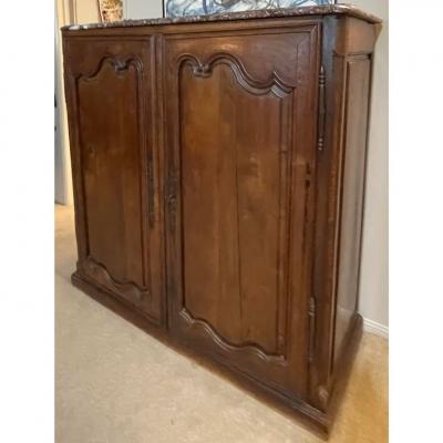 Antique 18th C French Provincial Marble Top Wardrobe Cupboard