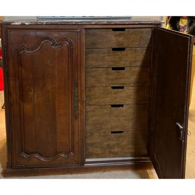 Antique 18th C French Provincial Marble Top Wardrobe Cupboard