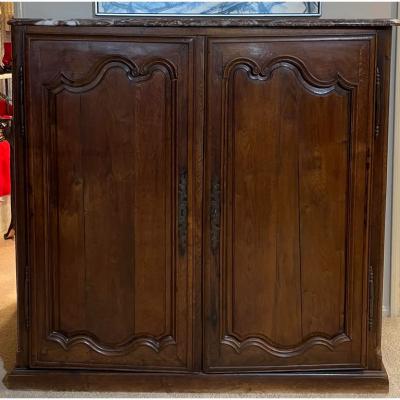 Antique 18th C French Provincial Marble Top Wardrobe Cupboard