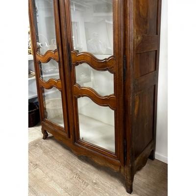 Antique 18th C French Provincial Showcase Cabinet Armoire