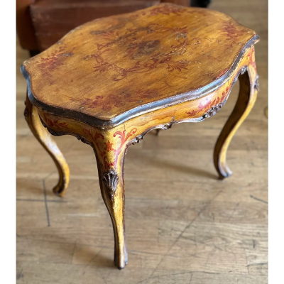 Antique 18th C Italian Paint Decorated Side or Petite Cocktail Table