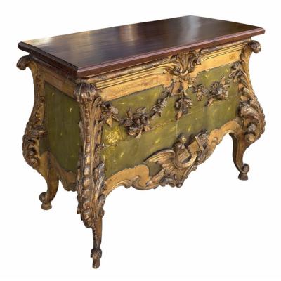 Antique 18th C Louis Vx Giltwood Walnut Chest Side Table