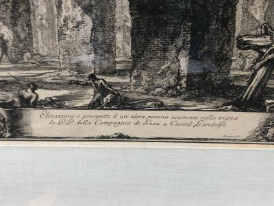 Antique 18th C Piranesi Scenic Castle Engraving Print