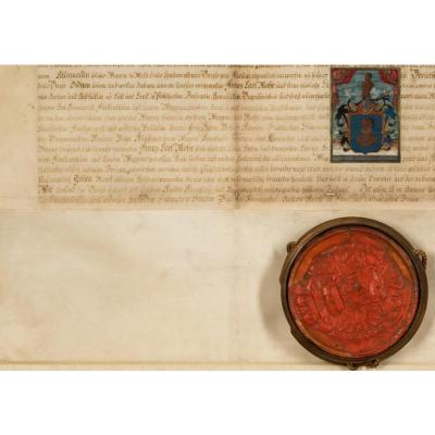 Antique 18th C Royal Seal of Maria Theresa Letter of Appointment