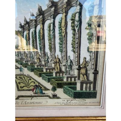Antique 18th C View of the Axarienne Pleasure Garden Saint Petersburg Russia