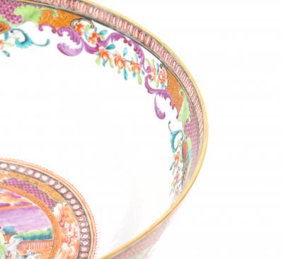 Antique 18th Century Chinese Export Porcelain Famille Rose Punch Bowl