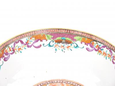 Antique 18th Century Chinese Export Porcelain Famille Rose Punch Bowl