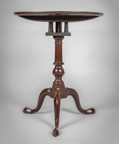 Antique 18th Century George III Mahogany Tilt Top Pedestal Birdcage Tea Table