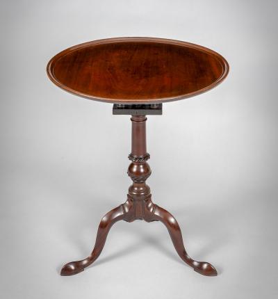 Antique 18th Century George III Mahogany Tilt Top Pedestal Birdcage Tea Table