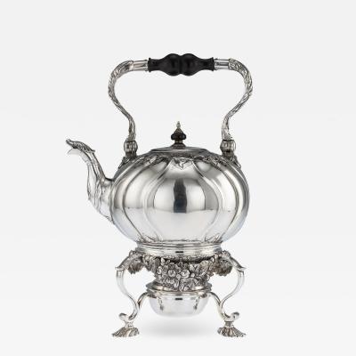Antique 18th Century Imperial Russian Silver Tea Kettle On Stand Moscow c 1761