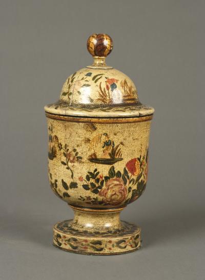 Antique 18th Century Venetian Lacquer Povera Container