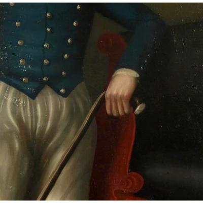 Antique 19c American School Portrait Oil Painting of a Boy His Dog