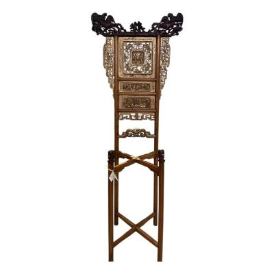 Antique 19c Chinese Giltwood Wash Stand With Carved Dragons