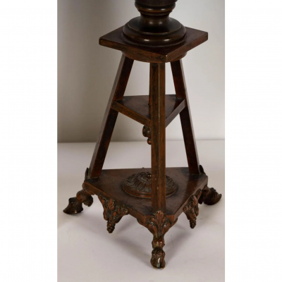 Antique 19c French Bronze Female Bust Sculpture on Hoof Foot Stand