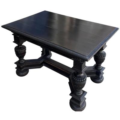 Antique 19c Jacobean Ebony Writing Side or Breakfast Table