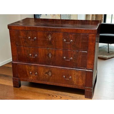 Antique 19c Louis Philippe Mahogany Chest of Drawers Commode