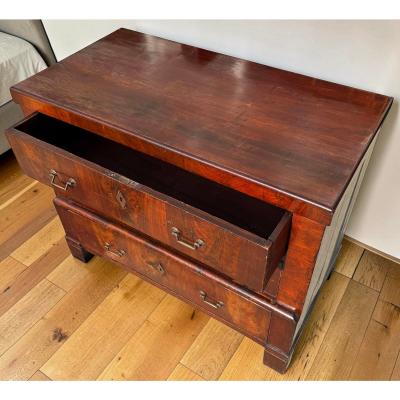 Antique 19c Louis Philippe Mahogany Chest of Drawers Commode