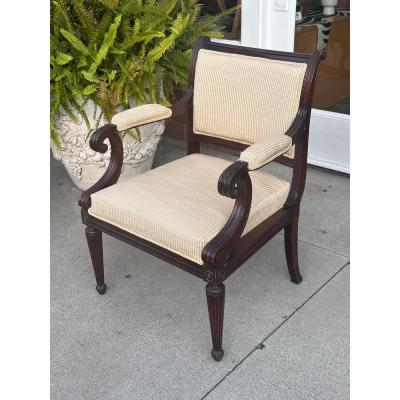 Antique 19c Regency Mahogany Arm Chair