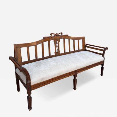 Antique 19c Swedish Gustavian Sofa Settee W Bow Motif
