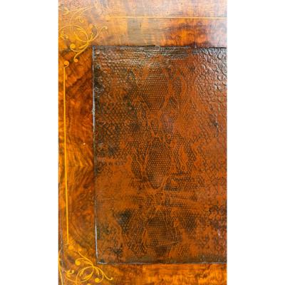 Antique 19th C English Burlwood Davenport Desk