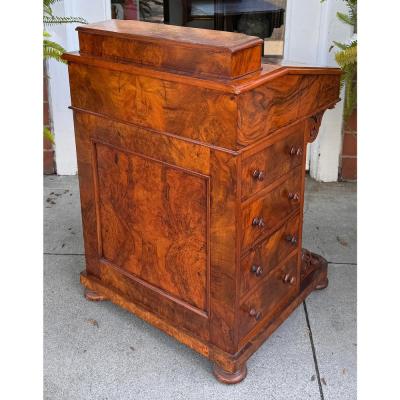 Antique 19th C English Burlwood Davenport Desk
