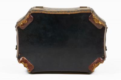 Antique 19th Century Chinese Export Black Lacquer Tea Caddy