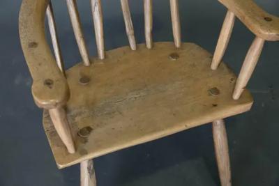 Antique 19th Century English Primitive Welsh Folk Art Stick Chair