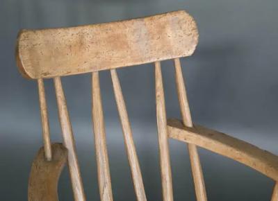 Antique 19th Century English Primitive Welsh Folk Art Stick Chair