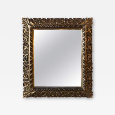 Antique 19th Century Fine Giltwood Mirror with Leaf Vine and Floral Carvings