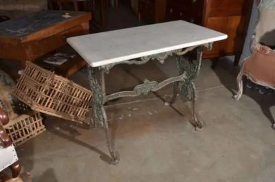 Antique 19th Century French Iron and Marble Patisserie Table