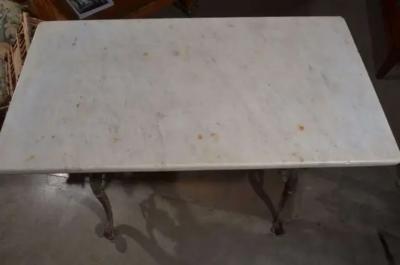Antique 19th Century French Iron and Marble Patisserie Table