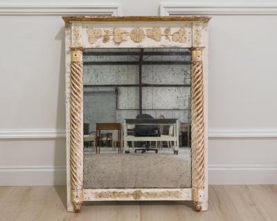 Antique 19th Century French Mirror with Original Paint and Glass