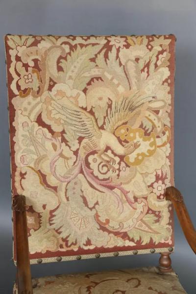 Antique 19th Century Louis XIII Needlepoint Chair