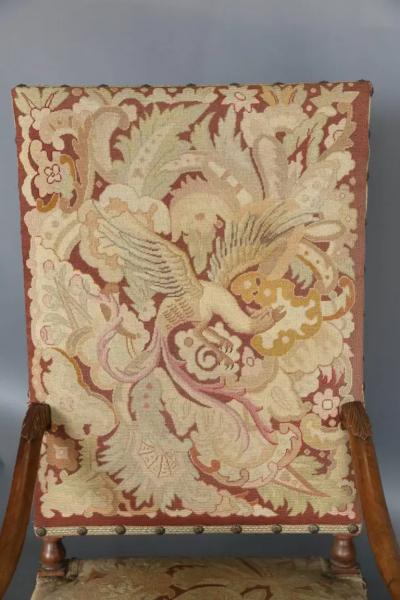 Antique 19th Century Louis XIII Needlepoint Chair