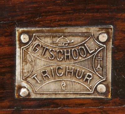 Antique 19th century Anglo Indian Ivory and Ebony inlaid rosewood desk chair