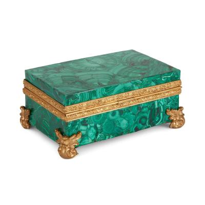 Antique 19th century malachite and ormolu casket